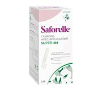 Saforelle Cotton Protect Super Pads con aplicador orgánico X14 Piece