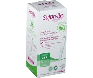 Saforelle Cotton Protect Super Pads con aplicador orgánico X14 Piece