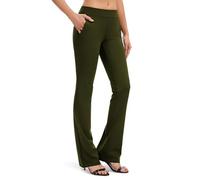 SAFORT Klassisch Pantalones Informales de Negocios, Verde Ejército, 34 Pulgadas De Tiro, Bolsillos Regulares, M Mujeres