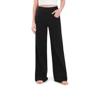 Safort pantalón de Yoga para Mujer de algodón, pantalón Ancho y Ligero, pantalón Deportivo Largo para Yoga, Entrenamiento, Negro, 76cm, XL