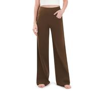 Safort pantalón de Yoga para Mujer de algodón, pantalón Ancho y Ligero, pantalón Deportivo Largo para Yoga, Entrenamiento, Marrón, 71cm, XL