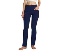 Safort Pantalones de 71 cm / 76 cm / 81 cm / 86 cm para Yoga, Pierna Recta, Tiro Alto/Regular, Cuatro Bolsillos, UPF50+, Azul, S