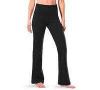 Safort - Pantalones de Yoga, Entrepierna de 71,12 cm, 76,20 cm, 81,28 cm o 86,36 cm, Corte Acampanado, 4 Bolsillos, UPF50+ - Negro - Small