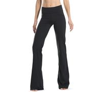 Safort Pantalones de Yoga para Mujer, Leggings Acampanados de Corte Bootcut, Pantalones Deportivos con Control de Abdomen y Bolsillos, Negro, L
