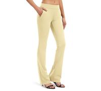 Safort Safor Pantalones de Oficina para Mujer 71 cm/76 cm/81 cm/86 cm Entrepierna Pequeño/Regular/Alto de Yoga para Mujer con 5 Bolsillos, Workout Pantalón - Elegante - Kaki - M