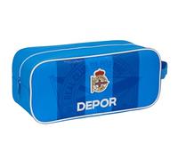 Safta Real Deportivo DE LA CORUÑA - Zapatillero Mediano, Multiusos, Portatodo, Deporte, Extraescolares, Fútbol, Cómodo y Versátil, 34x14x15 cm, Color Azul