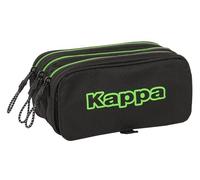 Safta M710, Kappa Black-Portatodo Triple Big, Infantil, Estuche Niño, Ideal Edad Escolar, Cómodo y Versátil, Calidad y Resistencia, 21.5x8x10 cm, Color Negro Unisex niños, Estándar