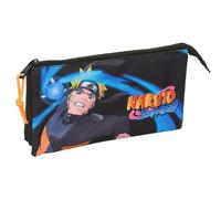 Safta Naruto - Portatodo Triple, Estuche Infantil, Estuche Niño, Ideal para Niños en Edad Escolar, Cómodo y Versátil, Calidad y Resistencia, 22x3x12 cm