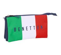 Safta Benetton Flag - Portatodo Triple, Estuche Infantil, Estuche Niño, Ideal para Niños en Edad Escolar, Cómodo y Versátil, Calidad y Resistencia, 22x3x12 cm