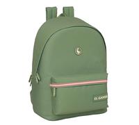 Safta EL GANSO BASICS - Mochila para Portátil 15.6" y USB, Ideal para Jóvenes de Diferentes Edades, Tejido Reciclado, Cómoda y Versátil, Calidad y Resistencia, 31x18x44 cm, Color Verde