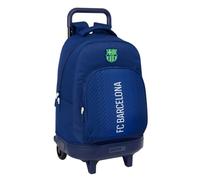 Safta F.C. Barcelona Navy Blue - Mochila Grande con Ruedas, Compacta, Extraíble, Ideal para Niños de Diferentes Edades, Cómoda y Versátil, Calidad y Resistencia, 33x22x45 cm