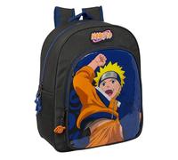 Safta NARUTO NINJA - Mochila Escolar Niño, Mochila Infantil, Adaptable a Carro, Ideal para Niños en Edad Escolar, Cómoda y Versátil, Calidad y Resistencia, 32x12x38 cm, Color Negro/azul
