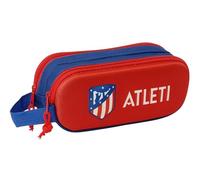 Safta ATLÉTICO DE Madrid 3D - Portatodo Doble 3D, Estuche Infantil, Estuche Niño, Ideal para Niños en Edad Escolar, Cómodo y Versátil, Calidad y Resistencia, 21x6x8 cm, Color Rojo