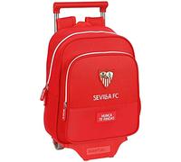 Safta, Mochila Infantil de Sevilla FC con Carro 705, 280x100x340 mm Unisex niños, Roja, Estándar