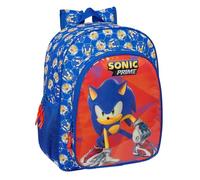 Safta Mochila escolar niño SONIC PRIME adaptable a carro 32x12x38 cm Azul