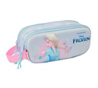 Safta Frozen 3D - Portatodo Doble 3D, Estuche Infantil, Estuche Niño, Ideal para Niños en Edad Escolar, Cómodo y Versátil, Calidad y Resistencia, 21x6x8 cm, Color Lila