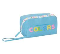 Safta M050, Benetton Spring-Portatodo Cuadrado Grande, Infantil, Estuche Niño, Ideal Edad Escolar, Cómodo y Versátil, Calidad y Resistencia, 22x10x10 cm, Color Celeste Unisex niños, Estándar