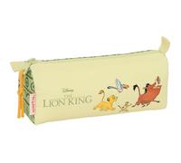 Safta Mufasa - Portatodo con Cremallera y Compartimiento, Estuche Infantil, Estuche Niño, Ideal para Niños en Edad Escolar, Cómodo y Versátil, Calidad y Resistencia, 21x7x8 cm, Color Verde/Beige