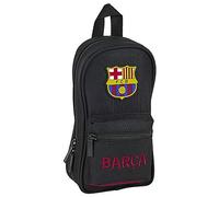 safta 412027747 Plumier mochila 4 estuches llenos, 33 piezas, escolar FC Barcelona, Negro (FCB Layers)