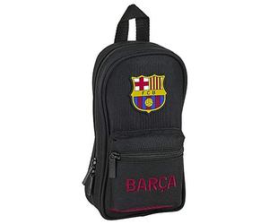 safta 412027747 Plumier mochila 4 estuches llenos, 33 piezas, escolar FC Barcelona, Negro (FCB Layers)