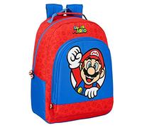 Safta-612108305 Bros Mochila Adapt.Carro Super Mario 32X42X15Cm, Multicolor, Estándar (612108305)