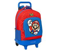 Safta-612108918 Bros Mochila Gde. C/Ruedas Compact Ext.Simple Super Mario 33X45X22Cm, Multicolor, Estándar (612108918)