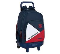 Safta 612225918, Mochila Escolar con Carro Incluido y Espalda Acolchada de F.C. Barcelona Corporativa, 33 x 22 x 45 cm
