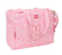 Safta 642520293 M293, Miffy Flores-Bolso para Portátil 14.1'' con Bolsillo, Mochila, Ideal Diferentes Edades, Cómodo y Versátil, Calidad y Resistencia, 54x17x31 cm Unisex niños, Rosa Palo, M