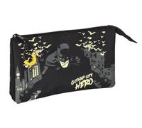 Safta Safta-812269744 Portatodo Triple Batman Hero 22X12X3Cm, Dibujo Animado, Color Negro, Estándar (812269744)