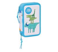 Safta ALGO DE Jaime - Estuche Escolar Niño, Estuche con Colores, con 28 Útiles Incluidos, Ideal para Niños de 5 a 14 Años, Cómodo y Versátil, Calidad y Resistencia, 12.5x4x19.5 cm, Color Blanco