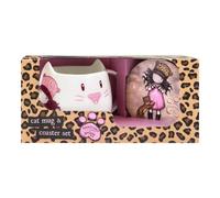 Safta Articulo, Set De Taza Y Posavasos Gorjuss Purrrrrfect Love Unisex niños, Multicolor, M