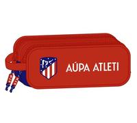 SAFTA, Astuccio doppio dell'Atletico Madrid, 210 x 60 x 80 mm Unisex-Bambini e ragazzi, Rosso e blu navy, Estándar
