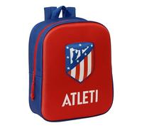 Safta ATLÉTICO DE MADRID 3D - Mochila de Guardería 3D, Adaptable a Carro, Fácil Limpieza, Ideal para Niños de Diferentes Edades, Cómoda y Versátil, Calidad y Resistencia, 22x10x27 cm, Color Rojo