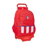 Safta ATLÉTICO DE MADRID - Mochila Escolar con Carro, Ideal para Niños de Diferentes Edades, Cómoda y Versátil, Calidad y Resistencia, 33x15x43 cm, Color Rojo