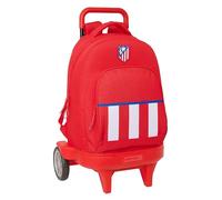 SAFTA ATLÉTICO DE Madrid - Mochila Grande con Ruedas, Compact Evolución, Extraíble, Ideal para Niños de Diferentes Edades, Cómoda y Versátil, Calidad y Resistencia, 33x22x45 cm, Color Rojo