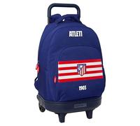 Safta Atlético de Madrid - Mochila Grande con Ruedas Compacta y Extraíble, 33 x 22 x 45 cm, Azul, Rojo y Blanco