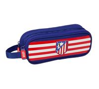 Safta ATLÉTICO DE MADRID - Portatodo Doble Niño, Estuche Infantil, Estuche Niño, Ideal para Niños en Edad Escolar, Cómodo y Versátil, Calidad y Resistencia, 21x6x8 cm