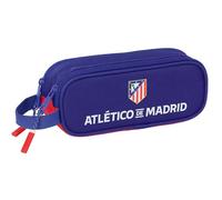 SAFTA ATLÉTICO DE Madrid - Portatodo Doble Niño, Estuche Infantil, Estuche Niño, Ideal para Niños en Edad Escolar, Cómodo y Versátil, Calidad y Resistencia, 21x6x8 cm