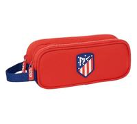 Safta ATLÉTICO DE MADRID - Portatodo Doble Niño, Estuche Infantil, Estuche Niño, Ideal para Niños en Edad Escolar, Cómodo y Versátil, Calidad y Resistencia, 21x6x8 cm, Color Rojo/Azul