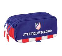 Safta ATLÉTICO DE Madrid - Portatodo Triple Big, Estuche Infantil, Estuche Niño, Ideal para Niños en Edad Escolar, Cómodo y Versátil, Calidad y Resistencia, 21.5x8x10 cm