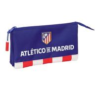 SAFTA ATLÉTICO DE Madrid - Portatodo Triple, Estuche Infantil, Estuche Niño, Ideal para Niños en Edad Escolar, Cómodo y Versátil, Calidad y Resistencia, 22x3x12 cm