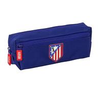 Safta ATLÉTICO DE MADRID - Portatodo Triple Pequeño, Estuche Infantil, Estuche Niño, Ideal para Niños en Edad Escolar, Cómodo y Versátil, Calidad y Resistencia, 22x6x8.5 cm