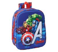 Safta Mochila de guardería AVENGERS 3D – Adaptable a carro, fácil limpieza, 22x10x27 cm