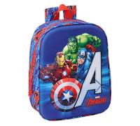 Safta AVENGERS 3D - Mochila de Guardería 3D, Adaptable a Carro, Fácil Limpieza, Ideal para Niños de Diferentes Edades, Cómoda y Versátil, Calidad y Resistencia, 22x10x27 cm