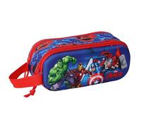 SAFTA Avengers 3D - Portatodo Doble 3D, Estuche Infantil, Estuche Niño, Ideal para Niños en Edad Escolar, Cómodo y Versátil, Calidad y Resistencia, 21x6x8 cm