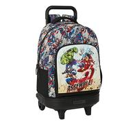 Safta AVENGERS FOREVER - Mochila Grande con Ruedas, Compacta, Extraíble, Ideal para Niños de Diferentes Edades, Cómoda y Versátil, Calidad y Resistencia, 33x22x45 cm, Multicolor