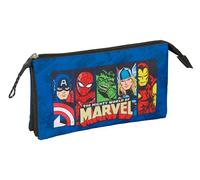 Safta – Portatodo triple – Avengers – Estuche infantil 22x3x12 cm, cómodo, versátil y resistente