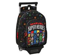 Safta AVENGERS Super Heroes - Mochila Infantil con Carro 705, Ideal para Niños de Diferentes Edades, Cómoda y Versátil, Calidad y Resistencia, 27x10x33 cm, Color Negro