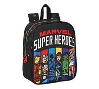 Safta AVENGERS Super Heroes - Mochila Infantil, Mochila Niño, Mochila Escolar, Adaptable a Carro, Ideal para Guardería, Cómoda y Versátil, Calidad y Resistencia, 22x10x27 cm, Color Negro