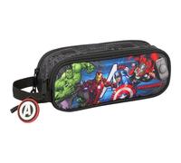 Safta Avengers Vendetta - Portatodo Doble Niño, Estuche Infantil, Estuche Niño, Ideal para Niños en Edad Escolar, Cómodo y Versátil, Calidad y Resistencia, 21x6x8 cm